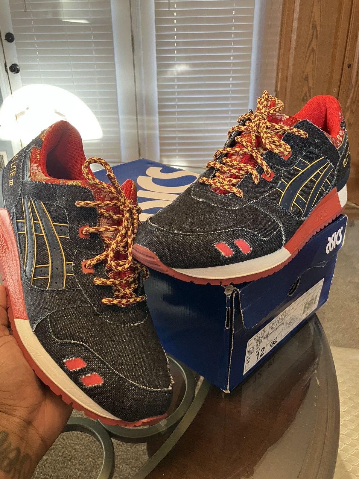 Japan Textile Asics Sneaker Asics Japanese Denim Kimono ASICS Gel