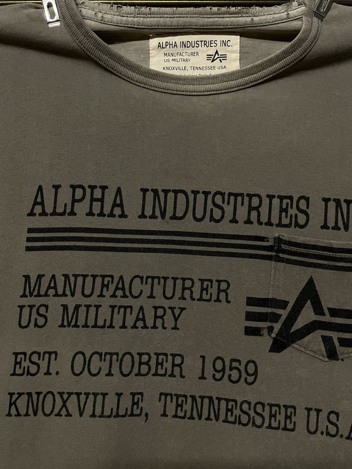 Alpha Industries × Vintage Vintage 90s Designer Alpha Industries Us Military Faded Tee Size US M / EU 48-50 / 2 - 5 Thumbnail