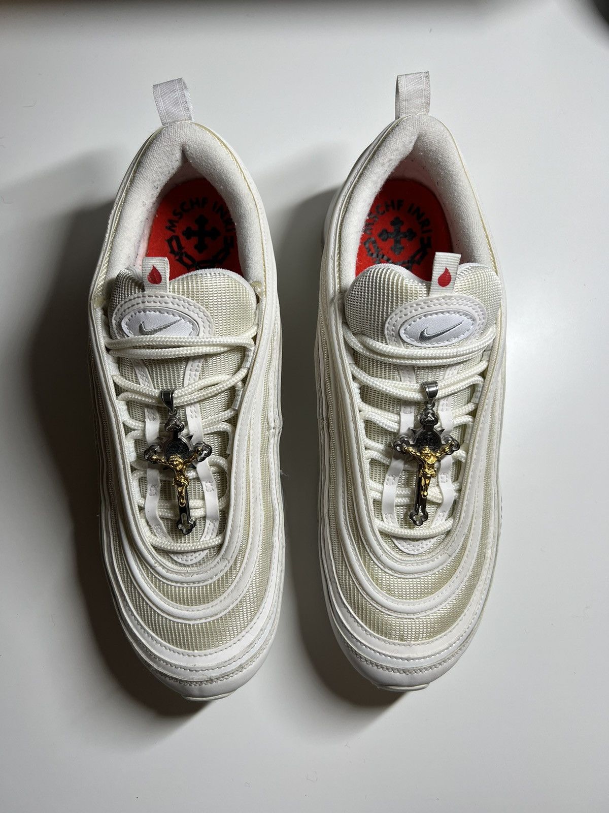 MSCHF × Nike MSCHF X INRI X AIR MAX 97 'JESUS SHOES' CUSTOM Size US 10 / EU 43 - 3 Thumbnail
