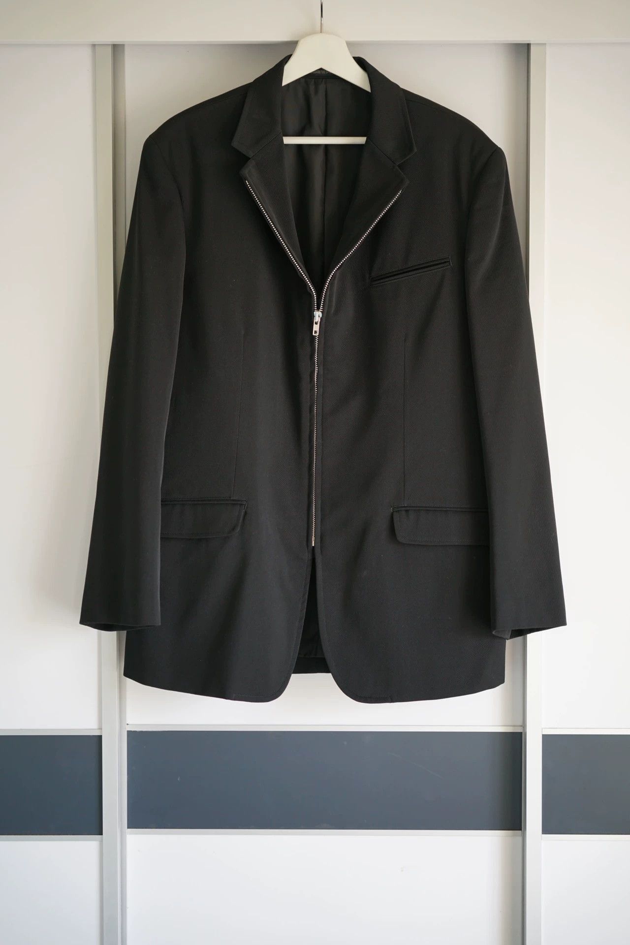 Yohji Yamamoto Black Zip-Front Blazer Jacket Size US M / EU 48-50 / 2 - 1 Thumbnail