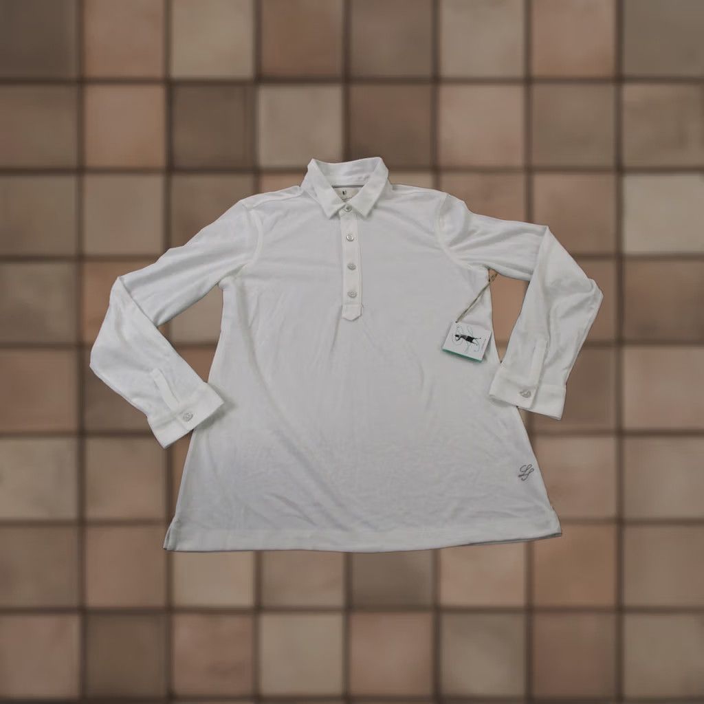 Vintage Linksoul Polo Shirt Womens M White Cotton Knit Button Collared Short Description Size M / US 6-8 / IT 42-44 - 1 Thumbnail