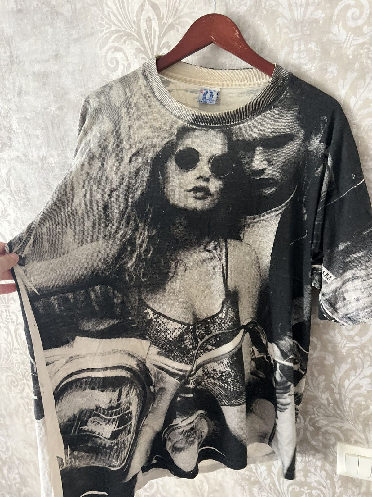Vintage Vintage 90s All Over Print Biker Tee Graphic Harley Style Size US XL / EU 56 / 4 - 5 Thumbnail