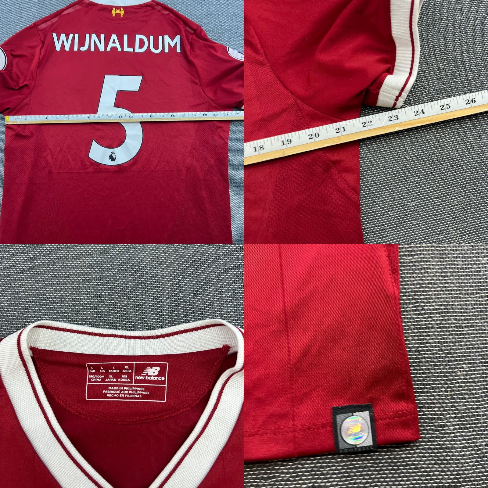 New Balance Liverpool 2017 2018 Home Wijnaldum Football Jersey Mens Large Adult New Balance Size US L / EU 52-54 / 3 - 9 Thumbnail