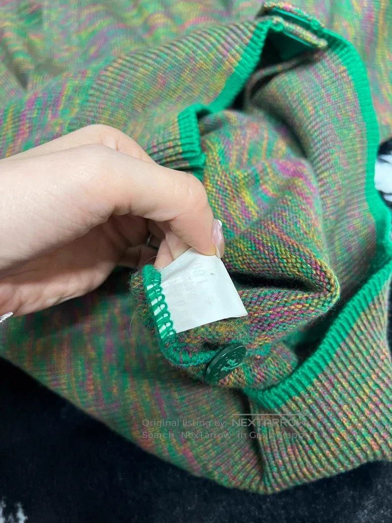 Kenzo Kenzo Christmas 100% Wool Loose Green Knit Open Cardigan J Size L / US 10 / IT 46 - 7 Thumbnail