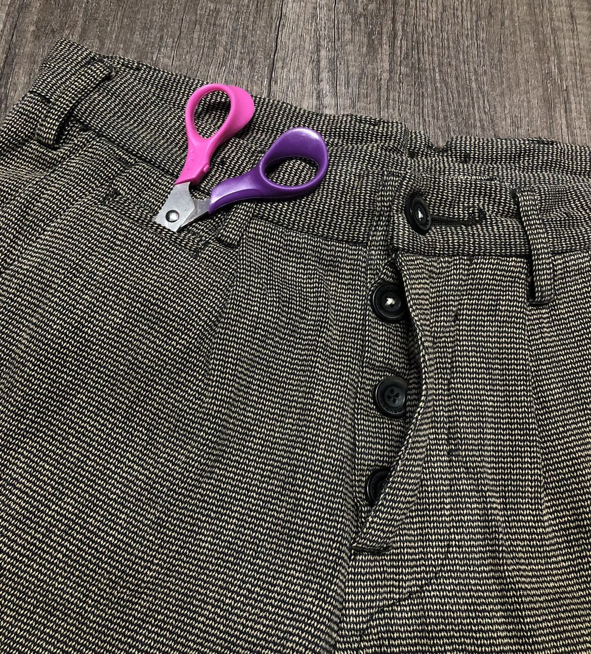 Designer VINTAGE DEVRED BUCKLE BACK SMART CASUAL PANT Size US 32 / EU 48 - 18 Thumbnail