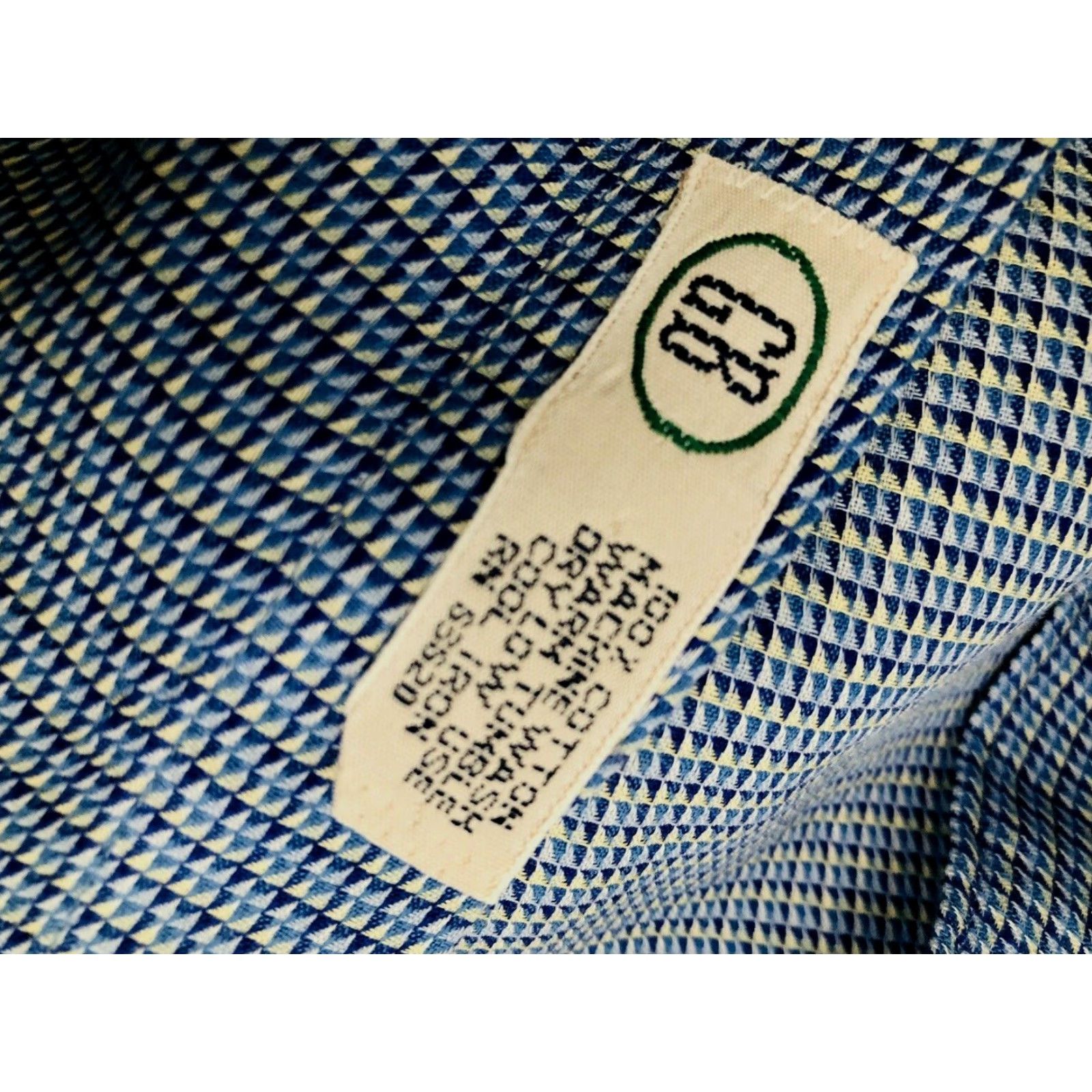 Vintage Gitman Bros. Geometric Pattern Big & Tall Mens 18/35 Shirt Long Sleeve Blue 18/35 Button-Up Mens Shirts VINTAGE (adjusted to match rules) Size US XXL / EU 58 / 5 - 5 Thumbnail