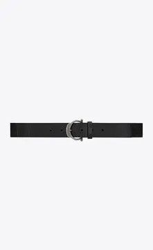 oc11z0124 / 90 / Rackle Horseshoe Buckle Belt in Black