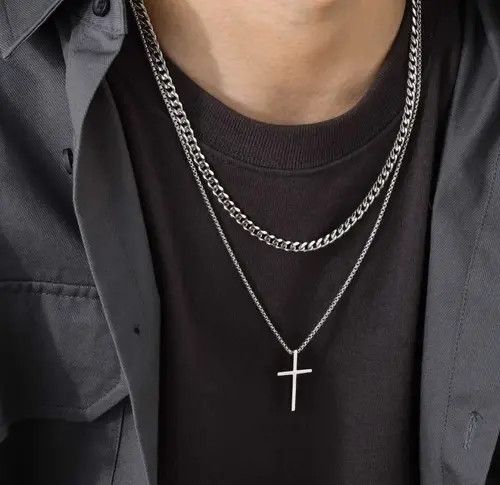 Other Retro punk necklace cross chain rock gothic style Size ONE SIZE - 2 Thumbnail