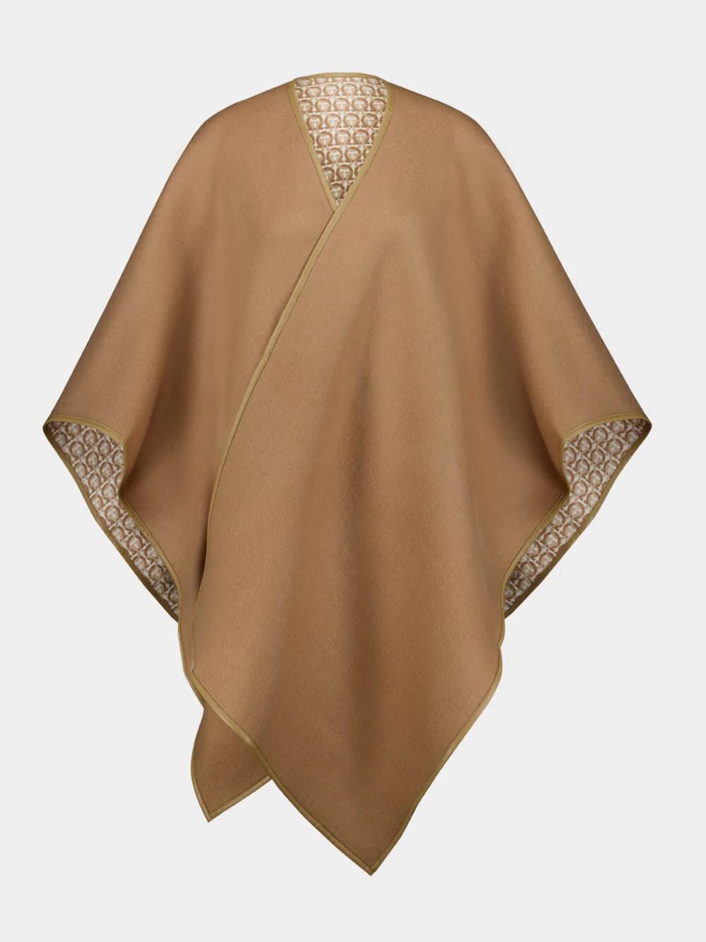 Salvatore Ferragamo o1s1rm1224 Size: OS / Gancini Reversible Cape in Camel Size ONE SIZE - 1 Thumbnail