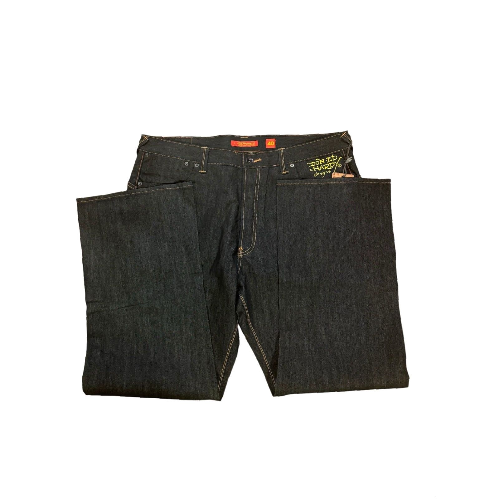 Ed Hardy VINTAGE Ed Hardy Tiger RDMBL Alive N Aware Denim Jeans 40x32 Mens Jeans 5-Pocket Design Black Cotton Denim Embroidered Relaxed Wide-Leg INSEAM 32 in Size US 40 / EU 56 - 7 Thumbnail