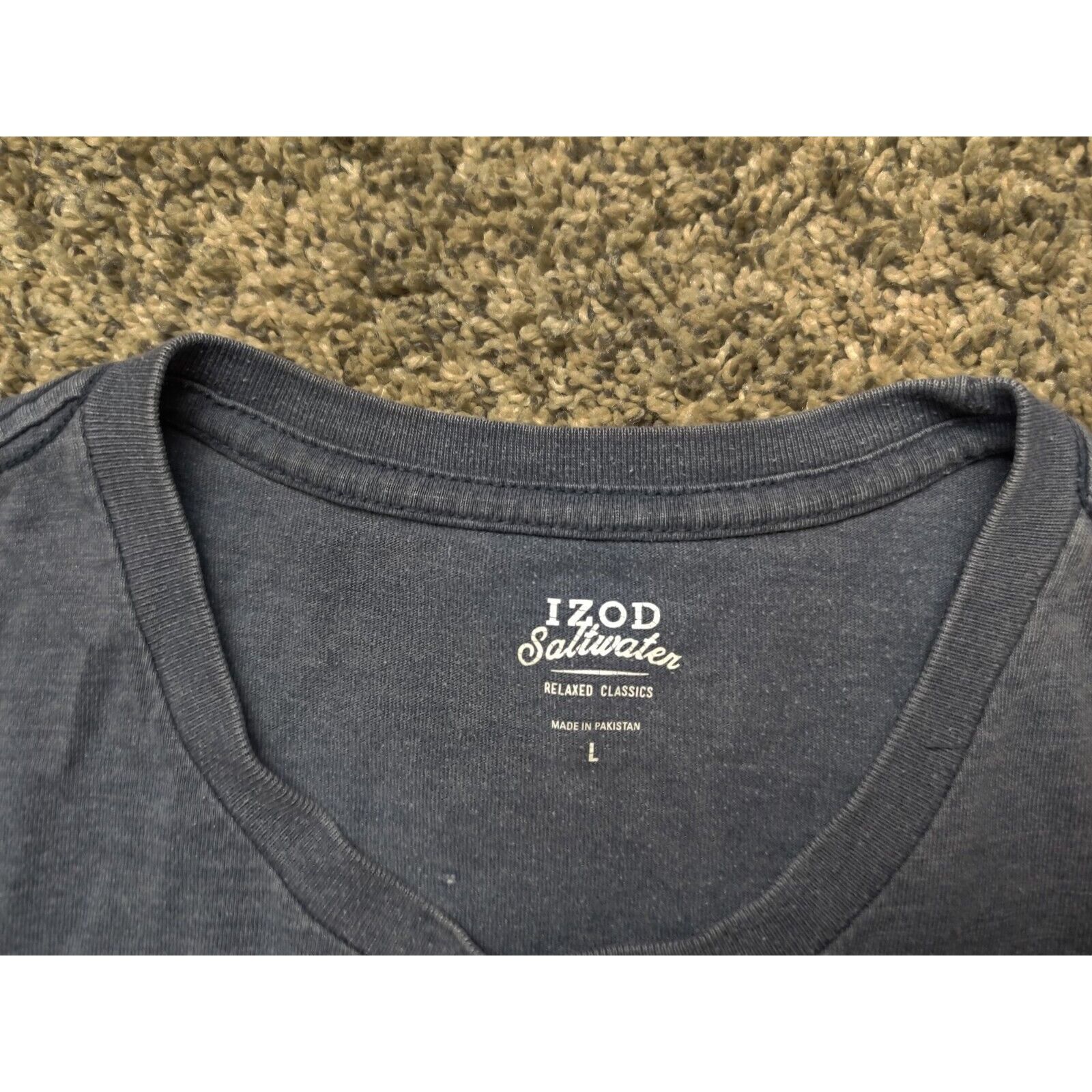 Izod IZOD Shirt Adult Mens Large Gray Salt Water Supply Co Size US L / EU 52-54 / 3 - 5 Thumbnail