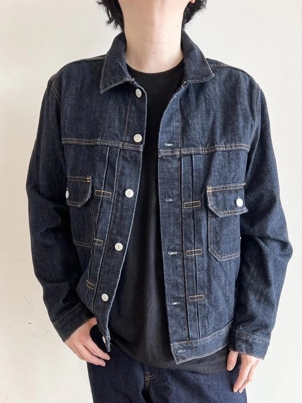 Kaihara Denim 2nd Style Double Pocket Pleated Indigo Blue Denim Jacket UT Size US L / EU 52-54 / 3 - 1 Thumbnail