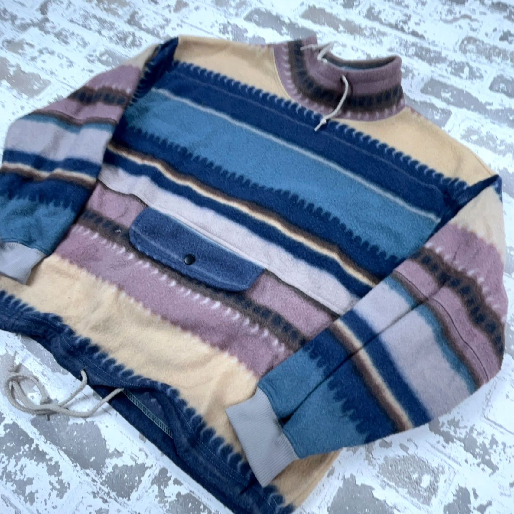 Vintage VINTAGE Croquet Sweater Women Large Fleece Sweatshirt Anorak Southwestern Tribal Size L / US 10 / IT 46 - 2 Thumbnail