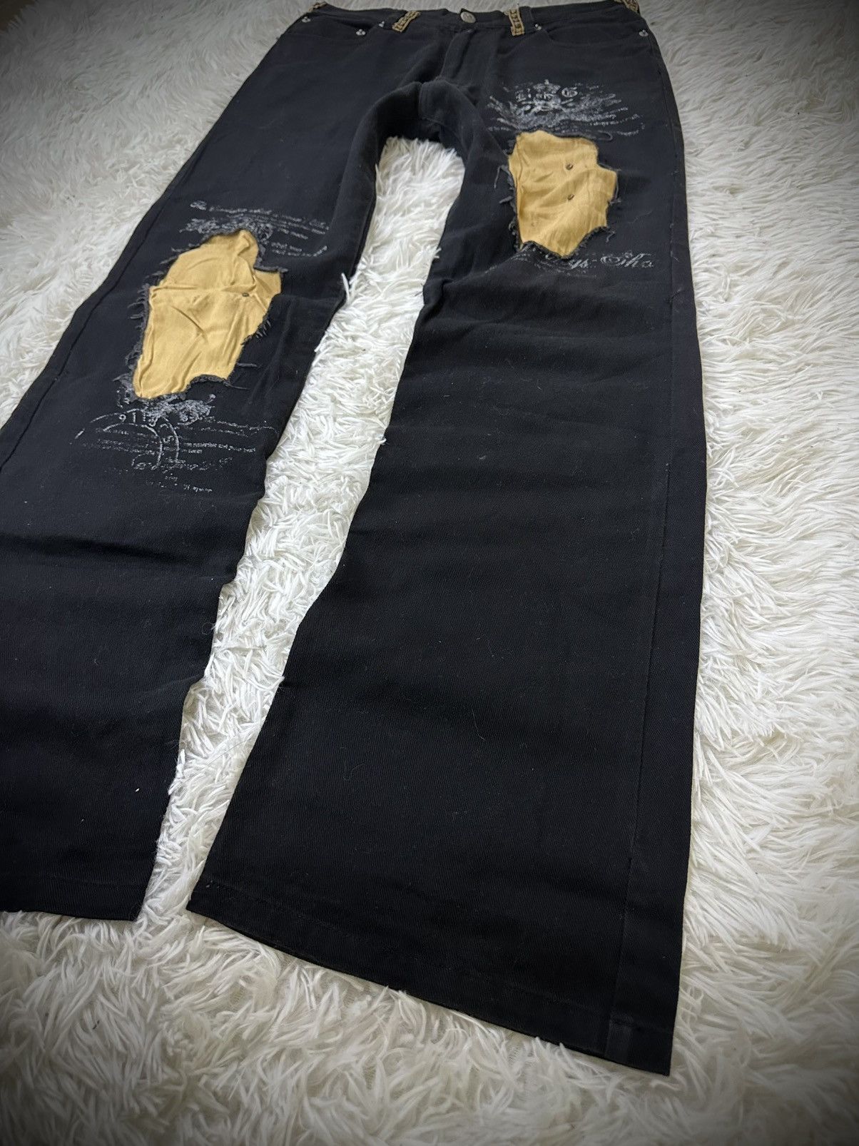 If Six Was Nine rare 2000s i6w9 BERNING SHO flare studded punk jeans Size US 30 / EU 46 - 3 Thumbnail