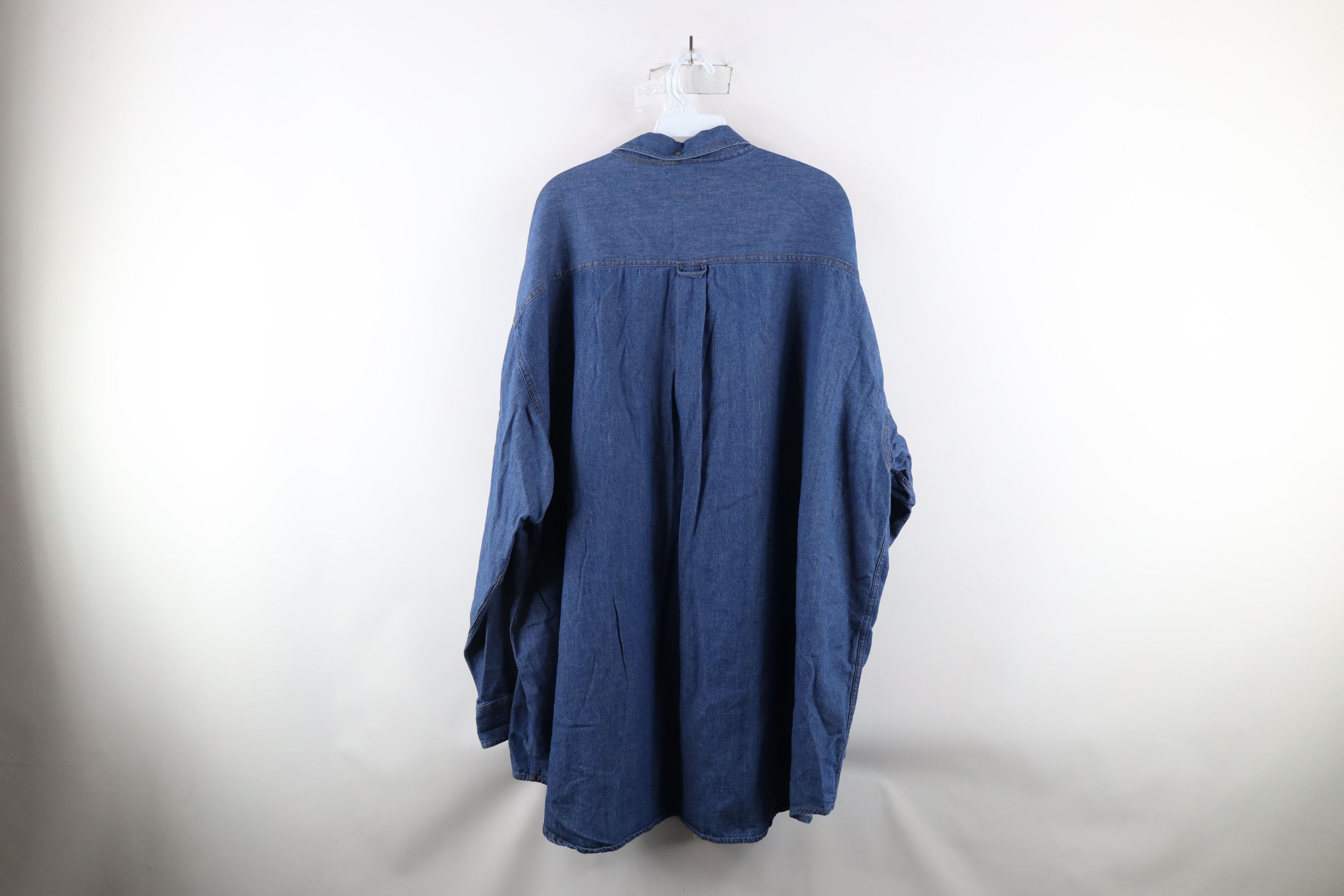 Vintage Vintage 90s Streetwear Denim Jean Button Down Shirt Blue Size US XXL / EU 58 / 5 - 10 Thumbnail
