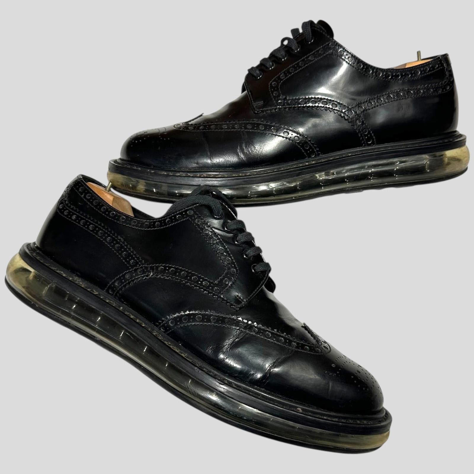 Prada Prada Air Levitate Brogues Black Leather Derby Shoes - UK9 Size US 10 / EU 43 - 2 Thumbnail