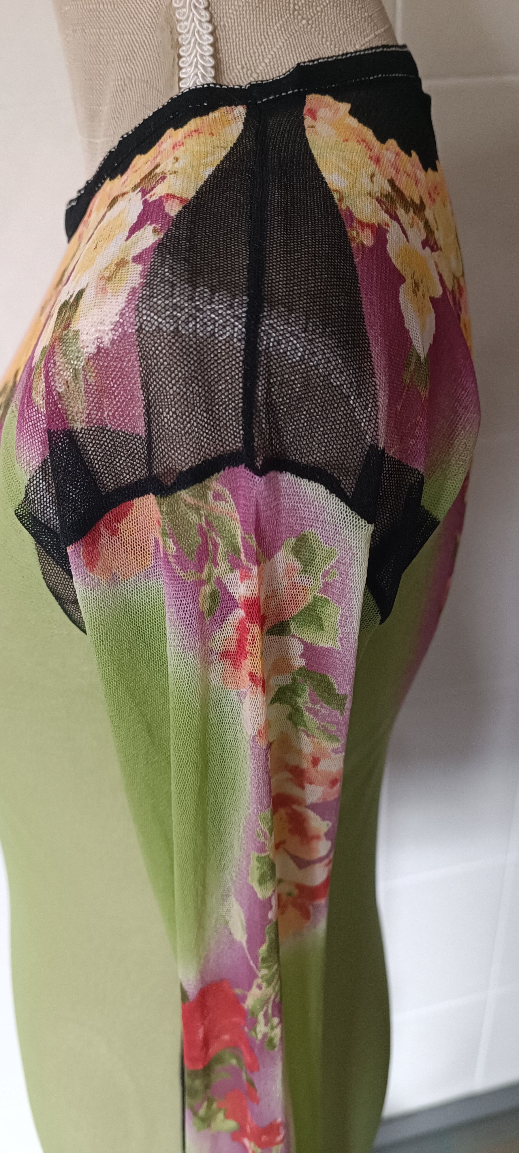 Jean Paul Gaultier SS2001_ flower print nylon mesh top Size L / US 10 / IT 46 - 3 Thumbnail