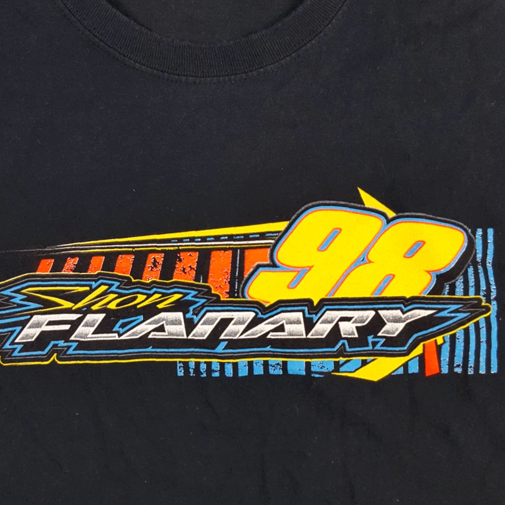 Gildan Shon Flanary NASCAR Racing Black Car Tee Men's Size M Race Retro T Shirt #98 Size US M / EU 48-50 / 2 - 4 Thumbnail