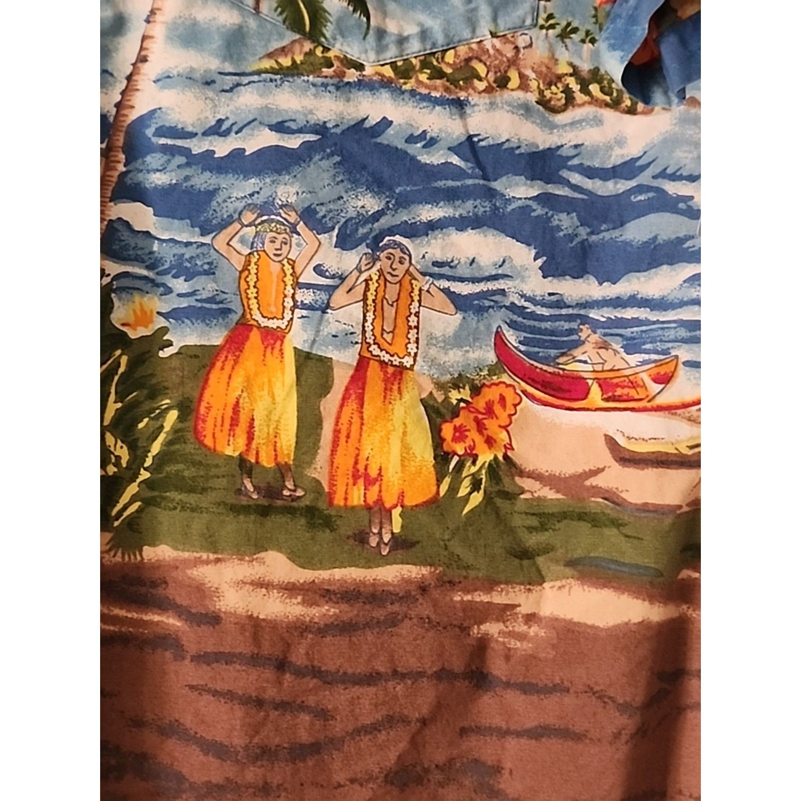 Other Steve & Barry's Hawaiian Shirt Tropical Hula Palm Trees Blue Size US L / EU 52-54 / 3 - 7 Thumbnail