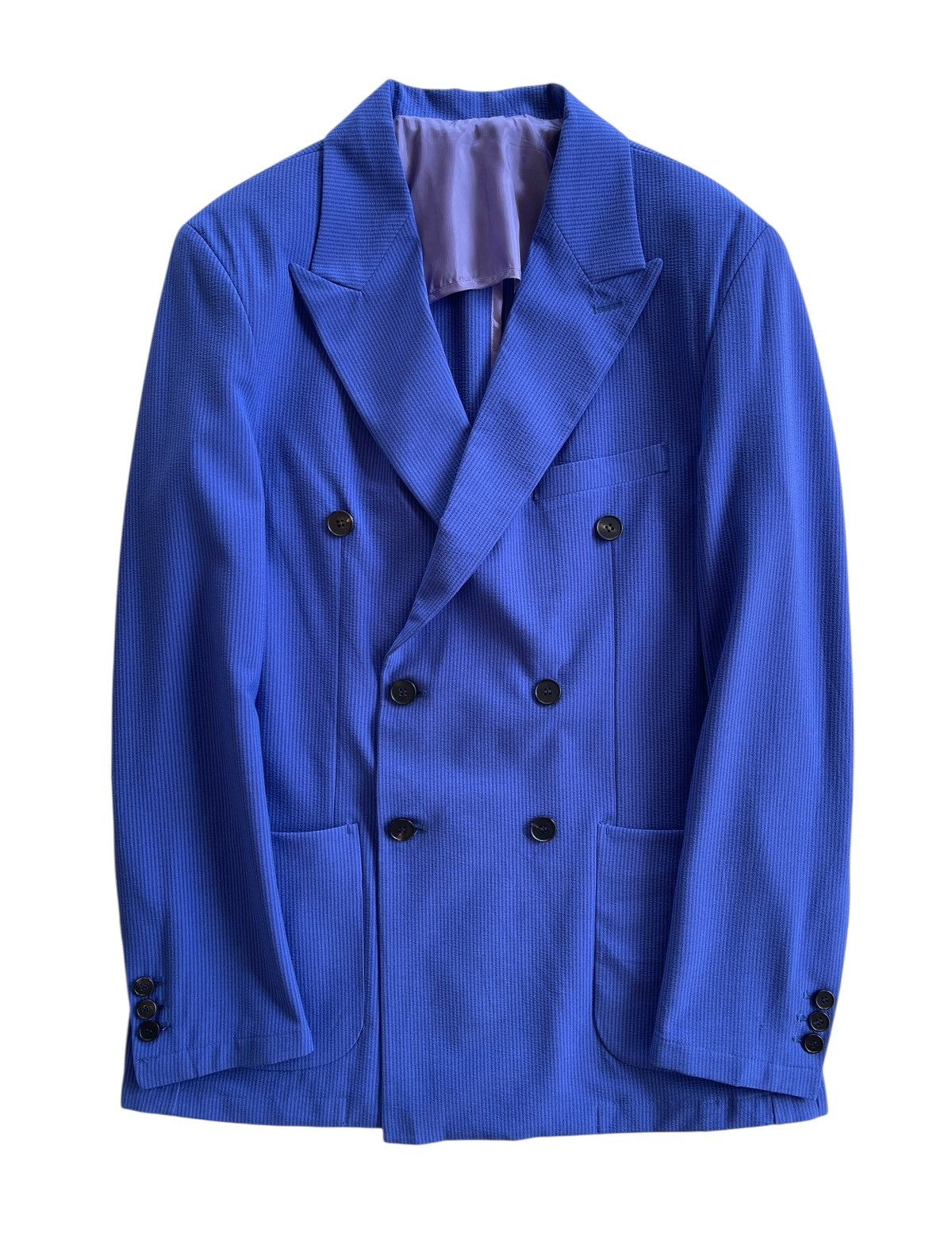 Japanese Brand PABLO Double Breasted Luxury Blue Coat Size US M / EU 48-50 / 2 - 2 Thumbnail