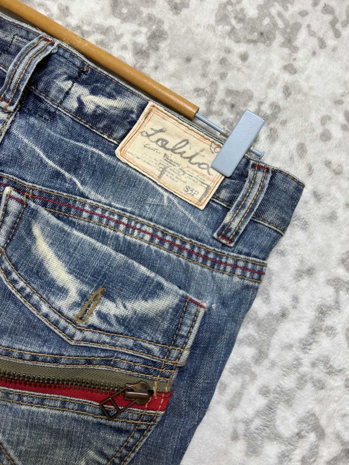 Japanese Brand Lolita Y2K Japanese Flare Zip Back Pocket Concert Club Denim Size US 32 / EU 48 - 14 Thumbnail