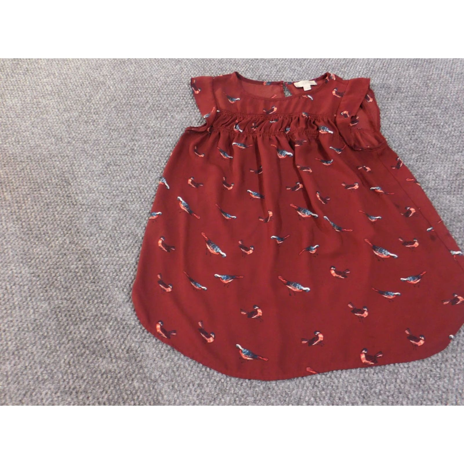 Loft Loft Outlet Bird Print Flutter Sleeve Blouse Small Womens Polyester Casual Shirt - Womens Size S / US 4 / IT 40 - 3 Thumbnail