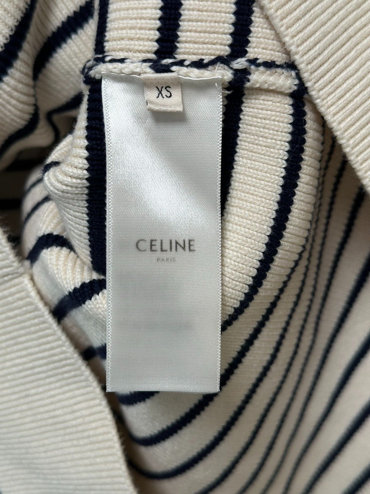 Celine Celine Black White Striped Navy Collar Knit Size US S / EU 44-46 / 1 - 4 Thumbnail