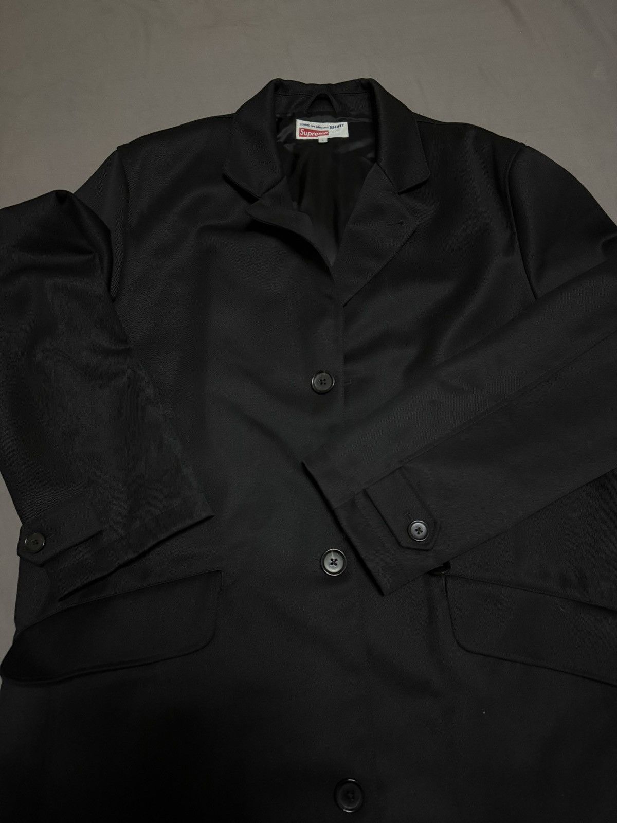 Comme des Garcons × Supreme Supreme cdg comme des garcons shirt wool overcoat black Size US L / EU 52-54 / 3 - 4 Thumbnail