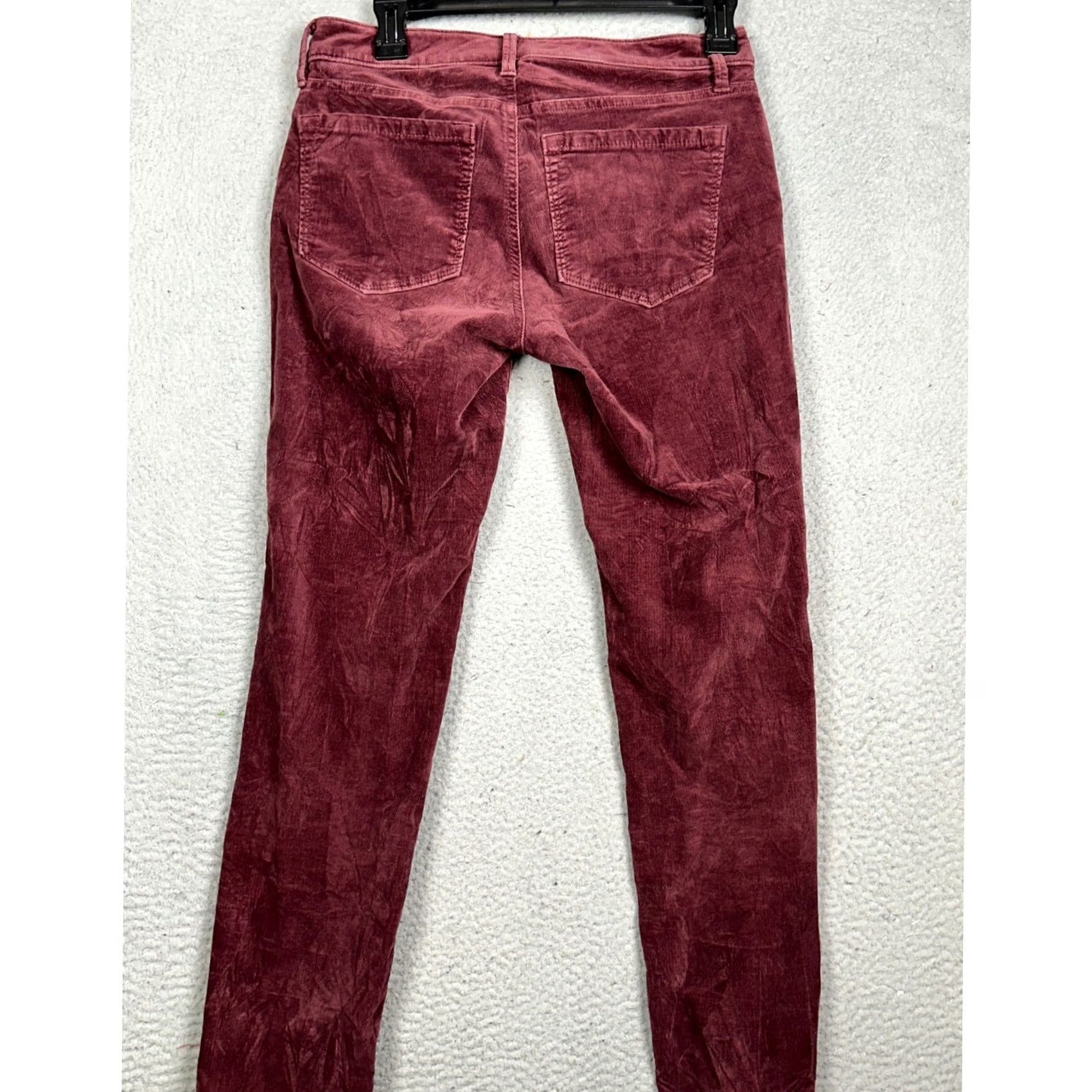 Loft LOFT Ann Taylor Pants Womens Burgundy Curvy Skinny Corduroy 5 Pockets EUC Size 42" / US 20 - 2 Thumbnail