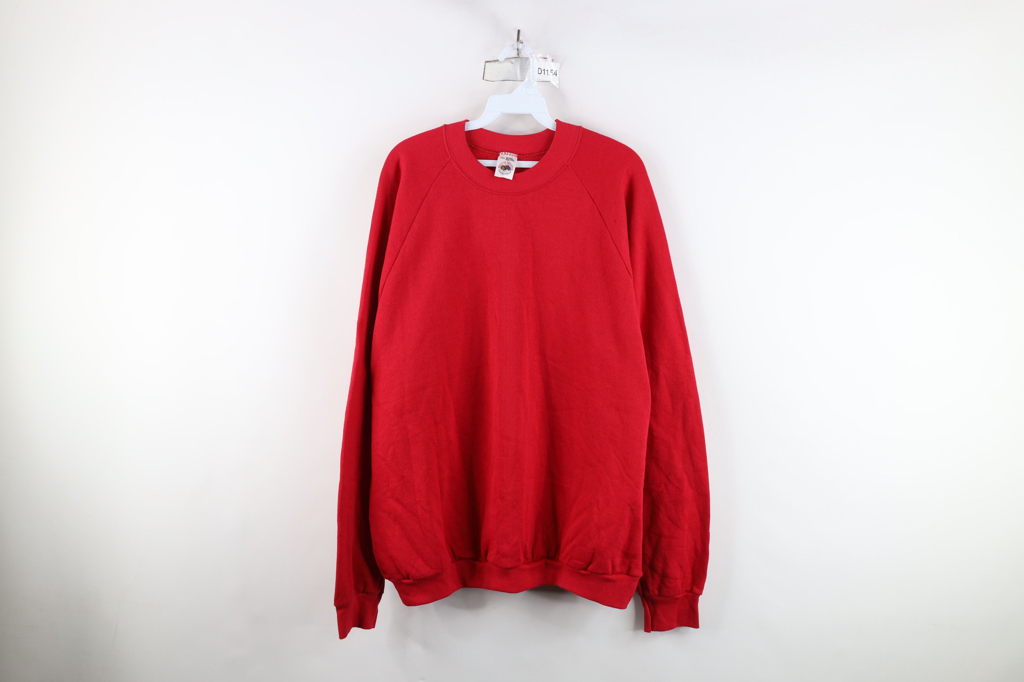 Vintage Vintage 90s Streetwear Blank Crewneck Sweatshirt Red USA Size US XXL / EU 58 / 5 - 1 Thumbnail