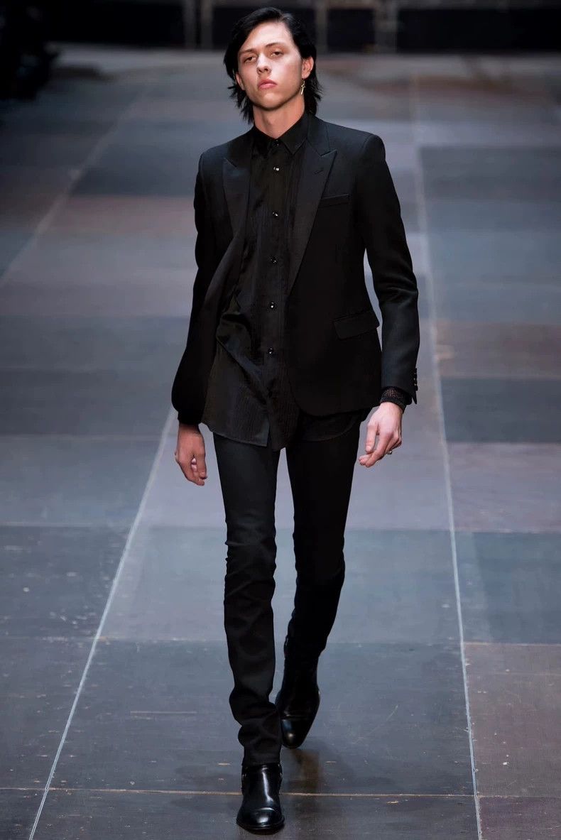 Saint Laurent Paris Saint Laurent Paris Spring/Summer 19 Satin Sword Collar Woo Size 48R - 6 Thumbnail