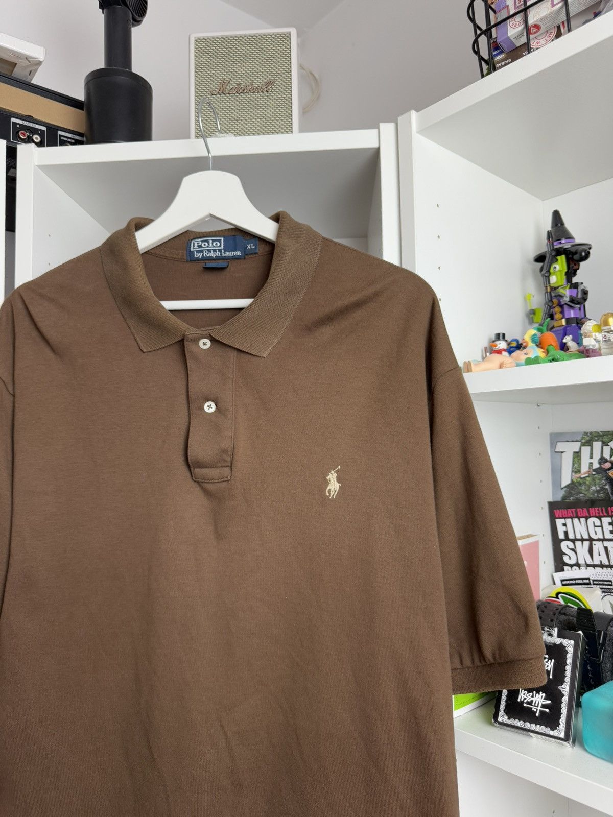Designer × Polo Ralph Lauren × Ralph Lauren Vintage y2k Polo Ralph Lauren brown polo t-shirt XL drill Size US XL / EU 56 / 4 - 3 Thumbnail