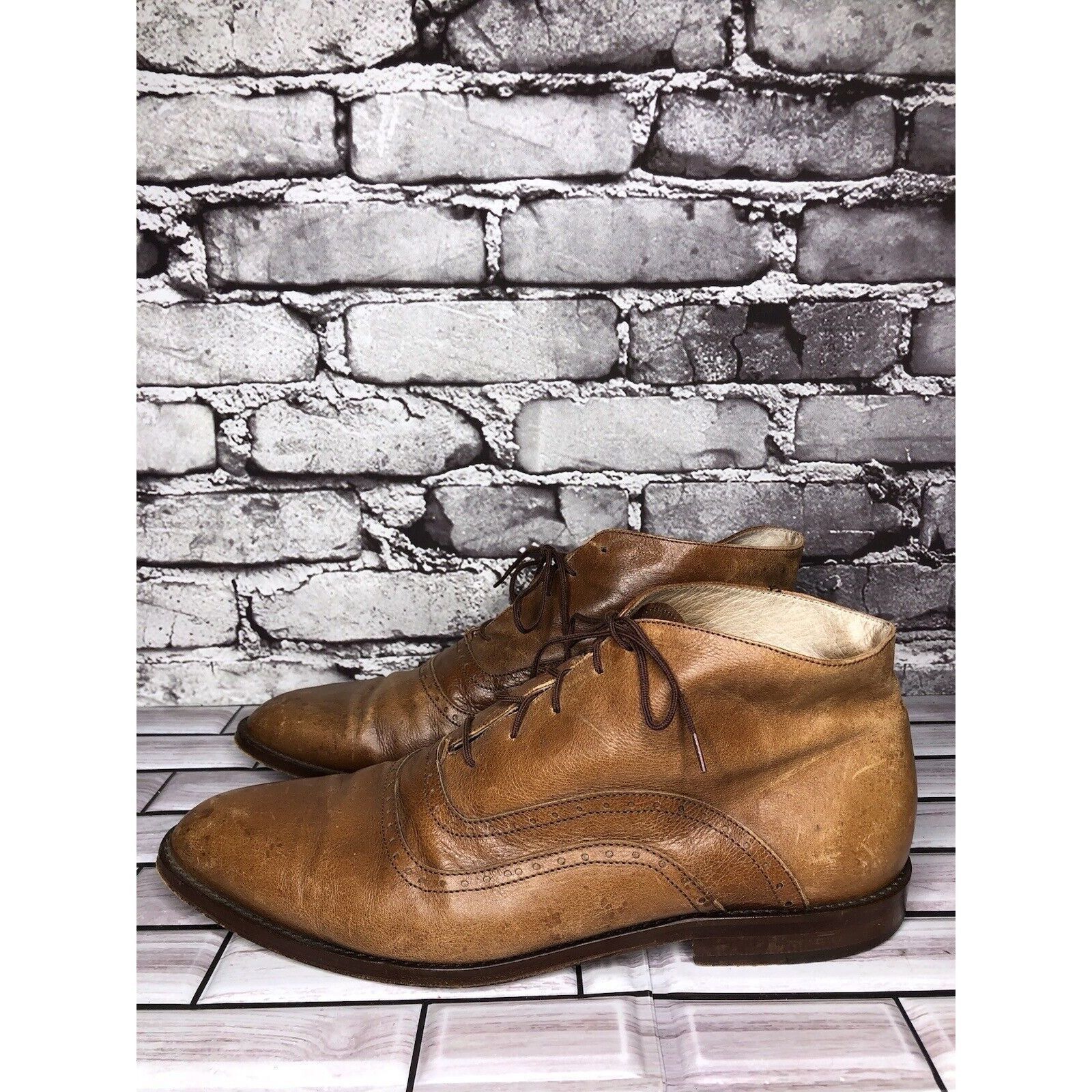 Other Mare Uomo Brown Leather Oxford Ankle Lace Up Boots Dress Sho Size US 11 / EU 44 - 1 Thumbnail