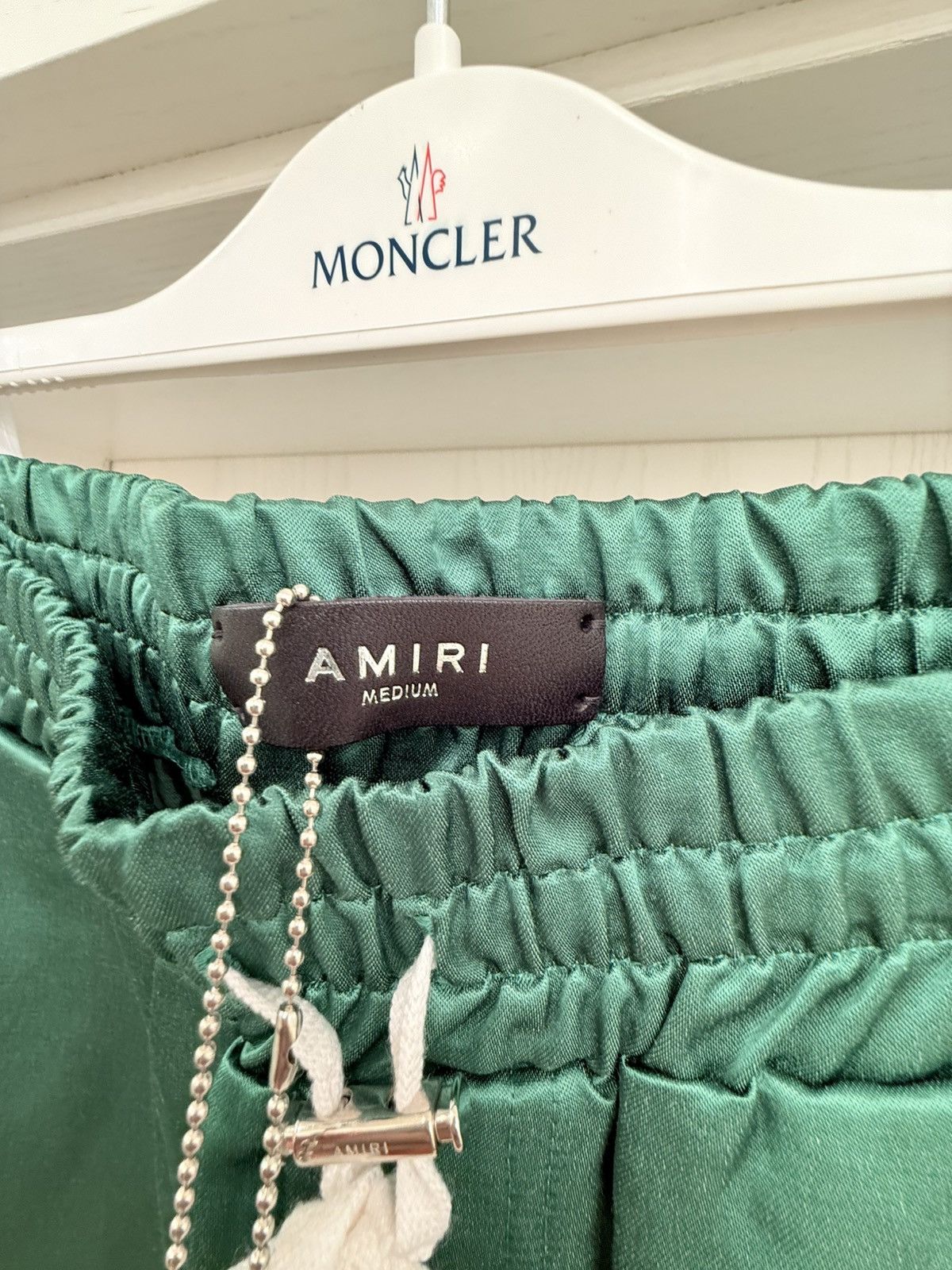 Amiri Amiri MA Logo Track Pants Satin Green M Size US 32 / EU 48 - 3 Thumbnail