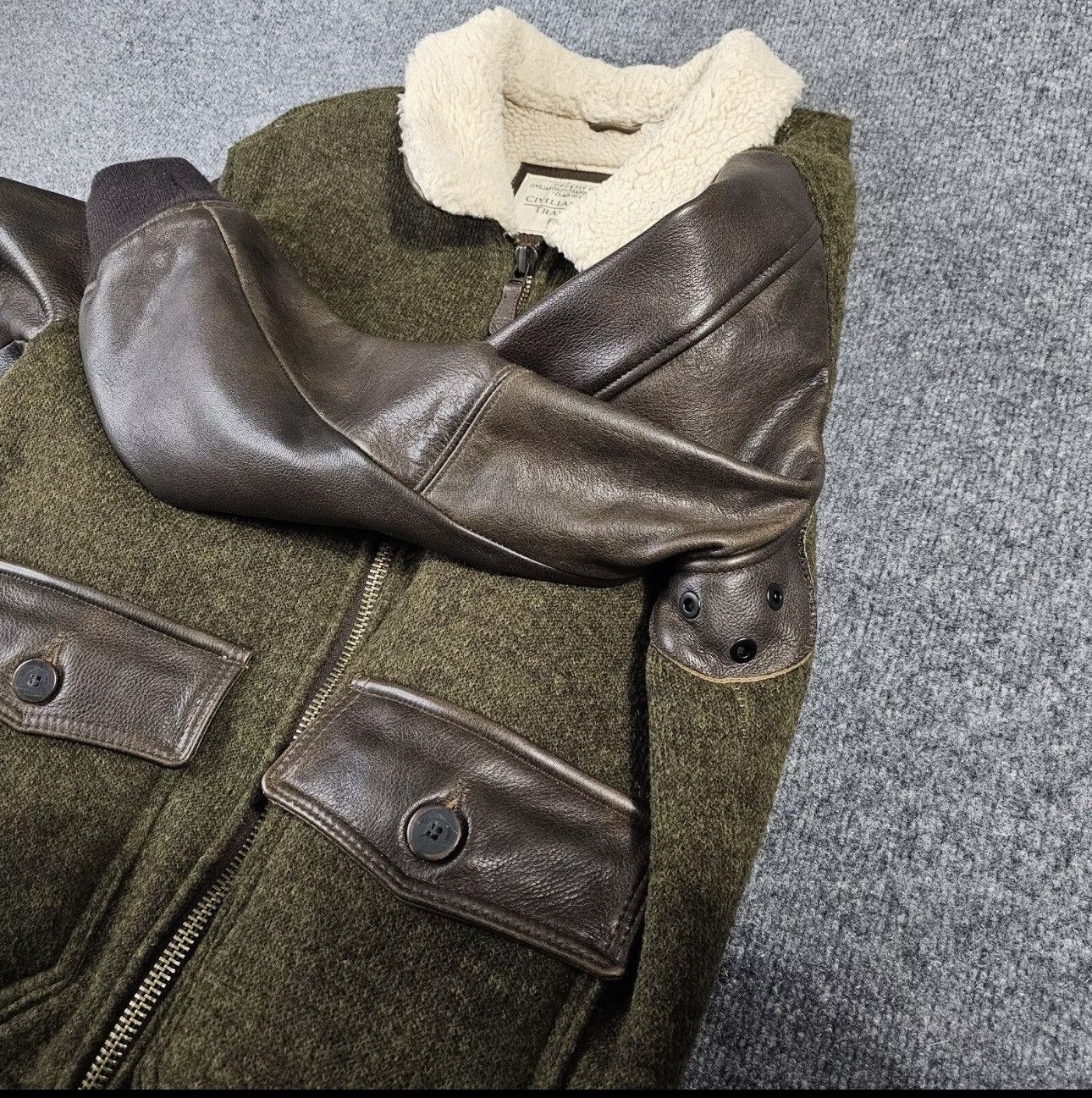 Cockpit USA Cockpit USA G-1 Flight Jacket - XL - Olive Wool & Leather Size US XL / EU 56 / 4 - 4 Thumbnail