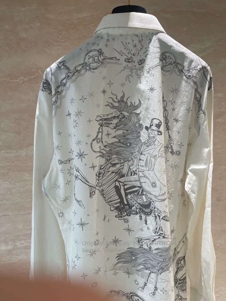 Hermes Hermes size 41 Runway Full Back Skull Knight Shirt Size US XXS / EU 40 - 4 Thumbnail