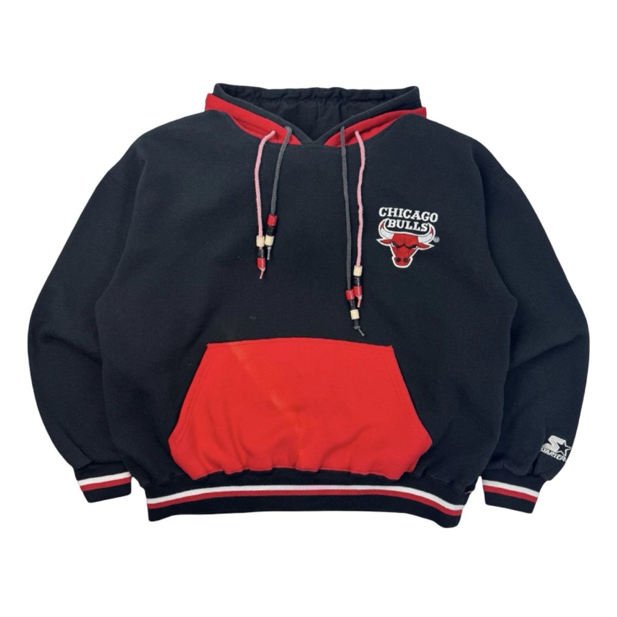 Starter Vintage Starter Chicago Bulls NBA Double Hood Hooded Hoodie Size US L / EU 52-54 / 3 - 1 Thumbnail