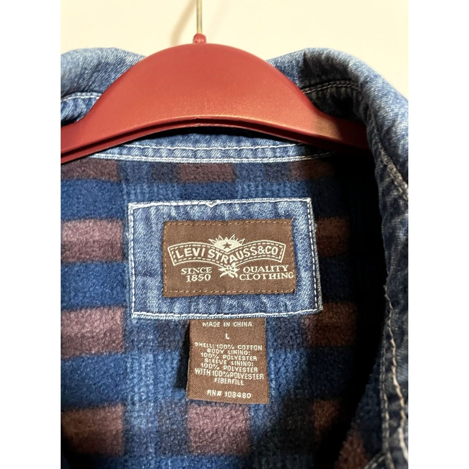 Levi's Vintage Levi'S Fleece Lined Denim Jacket Men Large (B498) Size US L / EU 52-54 / 3 - 7 Thumbnail