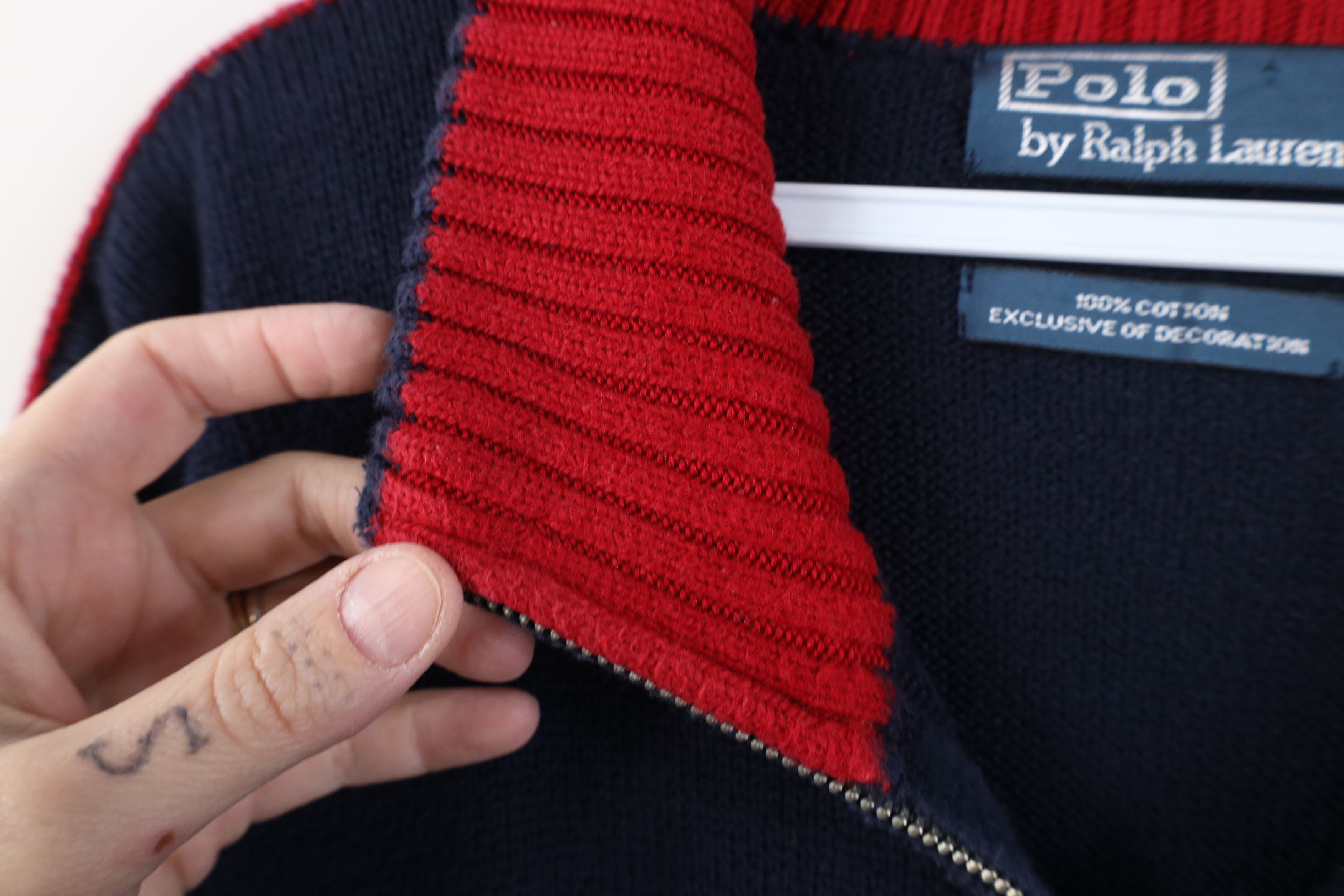 Polo Ralph Lauren Vintage 90s Ralph Lauren Ribbed Knit 1/4 1/2 Zip Sweater Size US L / EU 52-54 / 3 - 11 Thumbnail