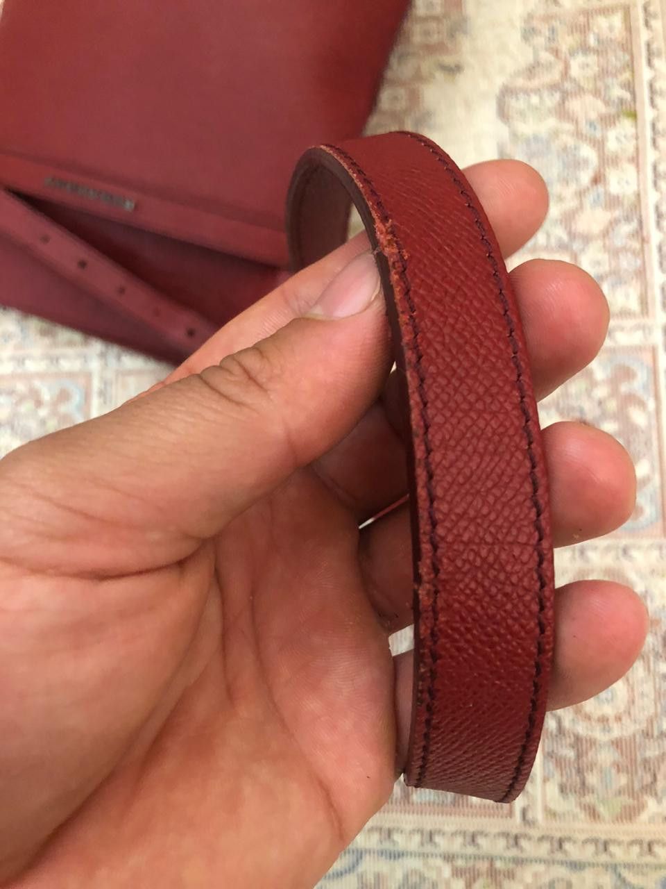 Burberry Burberry Red Leather Crossbody Messenger Bag Size ONE SIZE - 7 Thumbnail