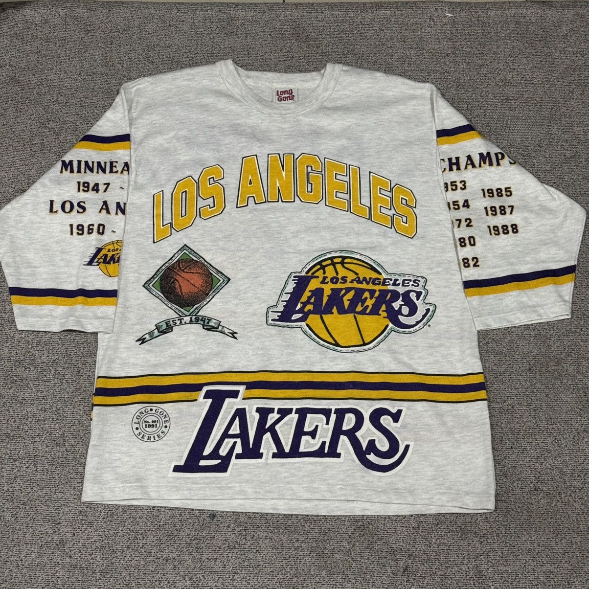 Vintage Vintage Tshirt Long Gone Lakers NBA Size US L / EU 52-54 / 3 - 1 Thumbnail