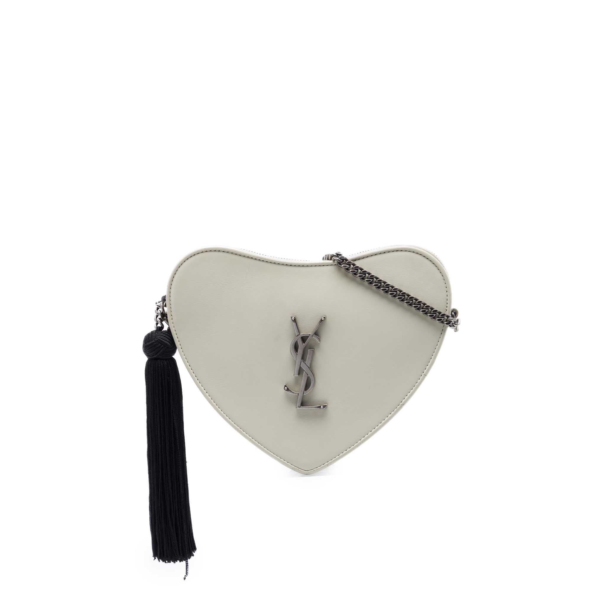 Saint Laurent Paris Smooth Calfskin Sac Coeur Heart Tassel Crossbody Size ONE SIZE - 1 Thumbnail