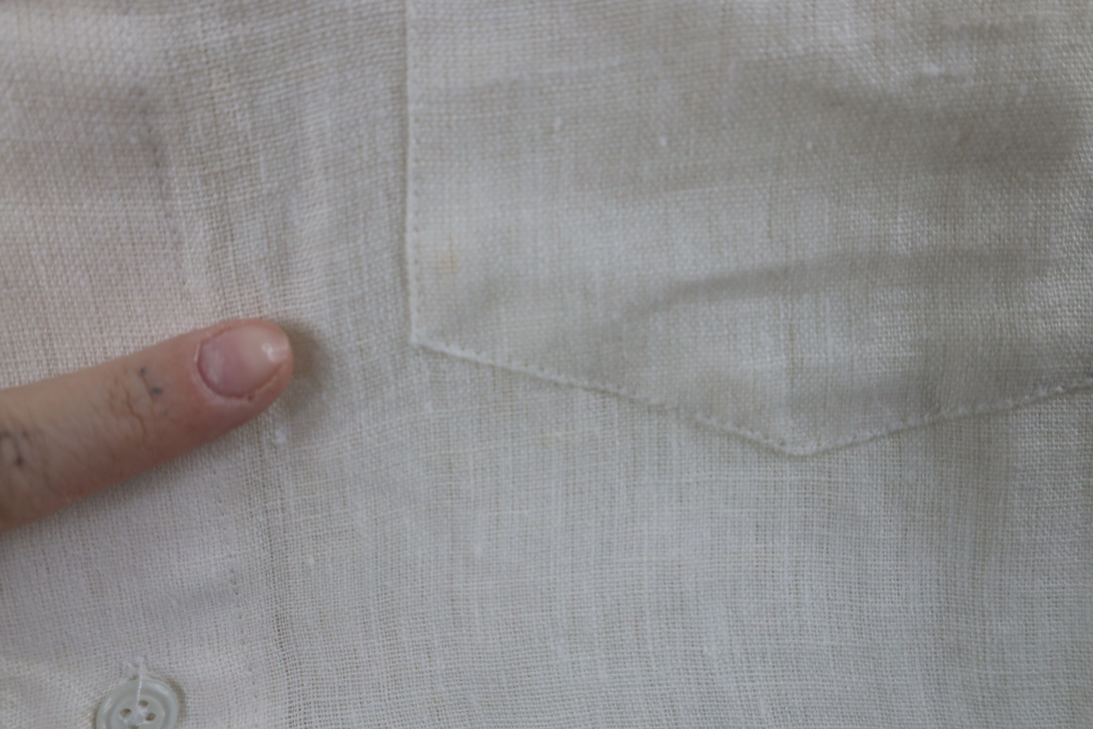 Vintage Vintage 90s Streetwear Linen Collared Button Shirt Cream Size US XL / EU 56 / 4 - 5 Thumbnail
