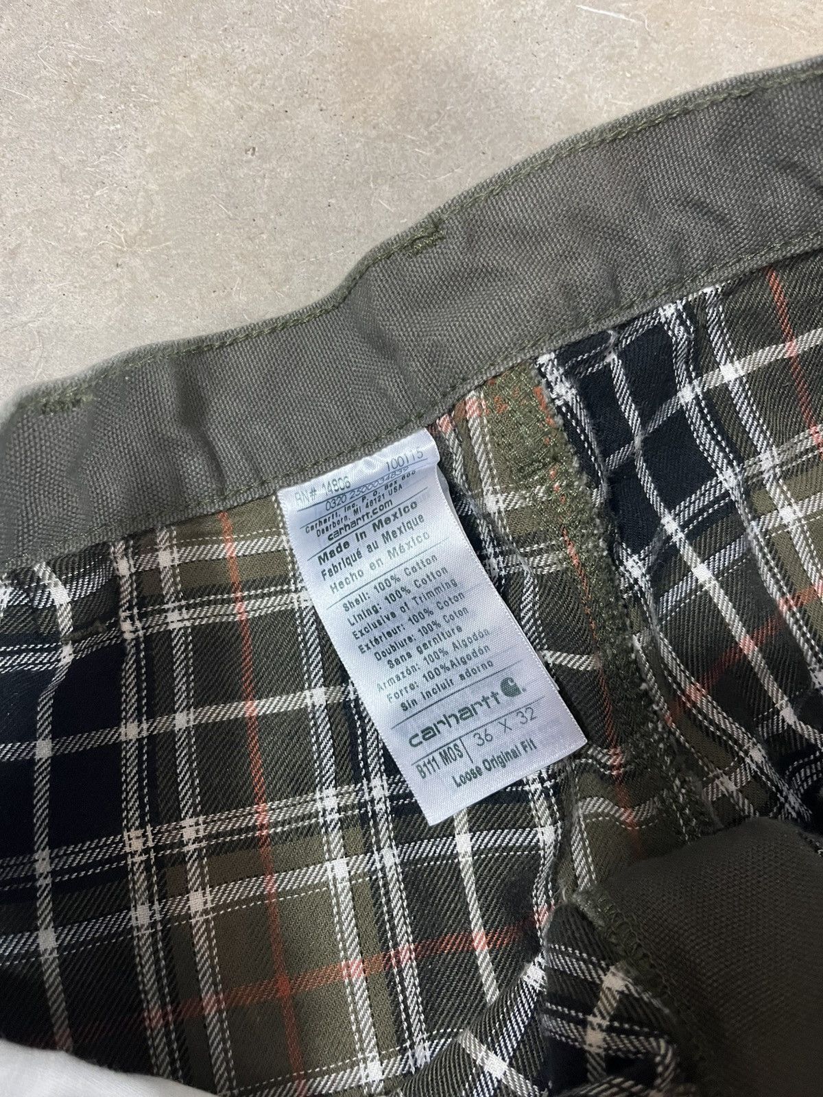 Carhartt Carhartt B111 MOS Flannel Lined Work Pants Faded Green Size US 36 / EU 52 - 5 Thumbnail