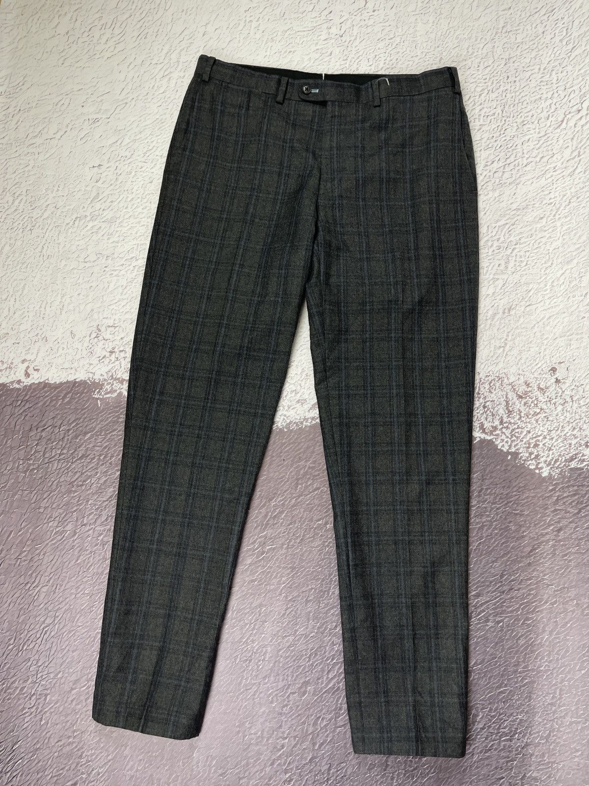 Suitsupply Suitsupply Lazio wool checkered grey pants trousers Size 40R - 1 Thumbnail