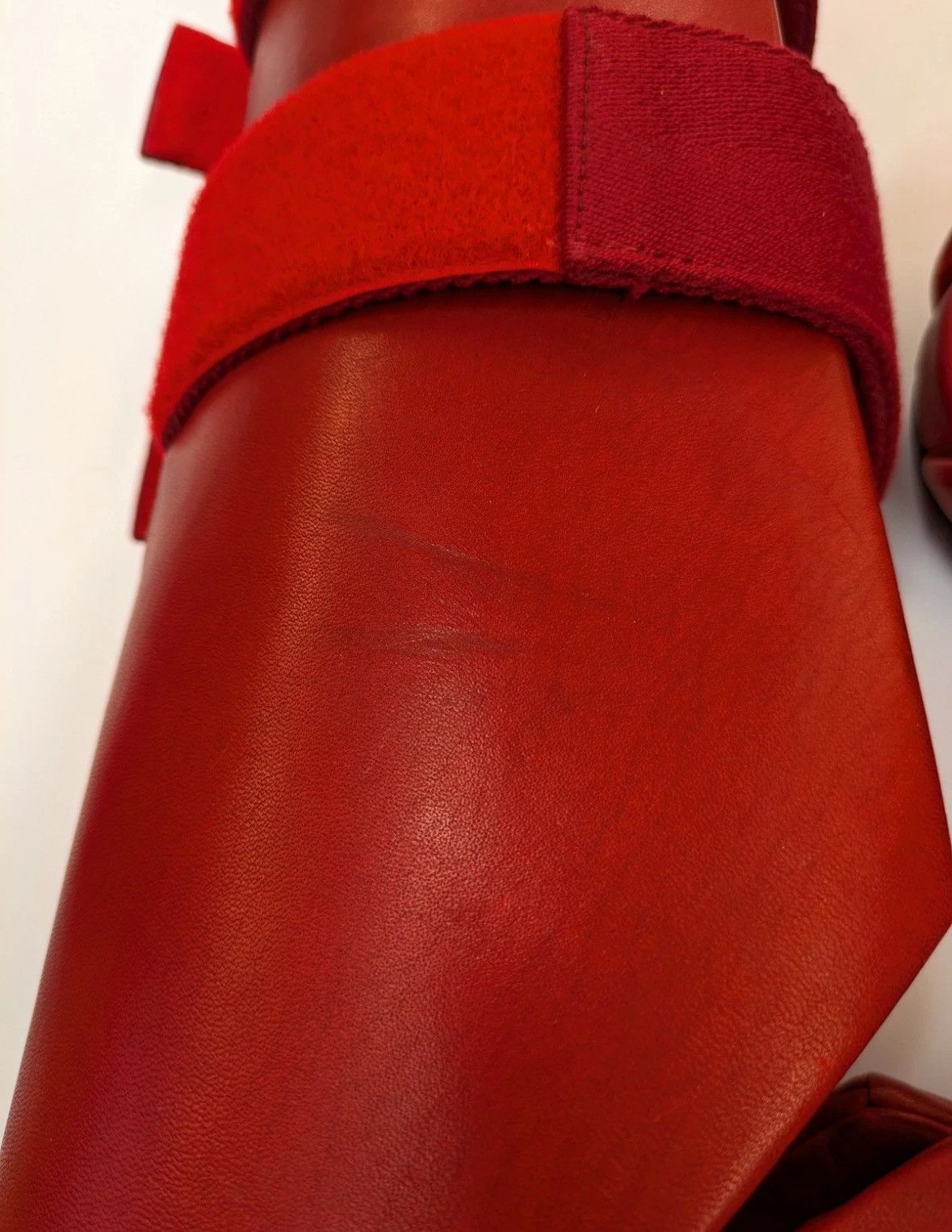 Rick Owens *SAMPLE* Rick Owens Red Leather Splint Sandal Size US 12 / EU 45 - 8 Thumbnail