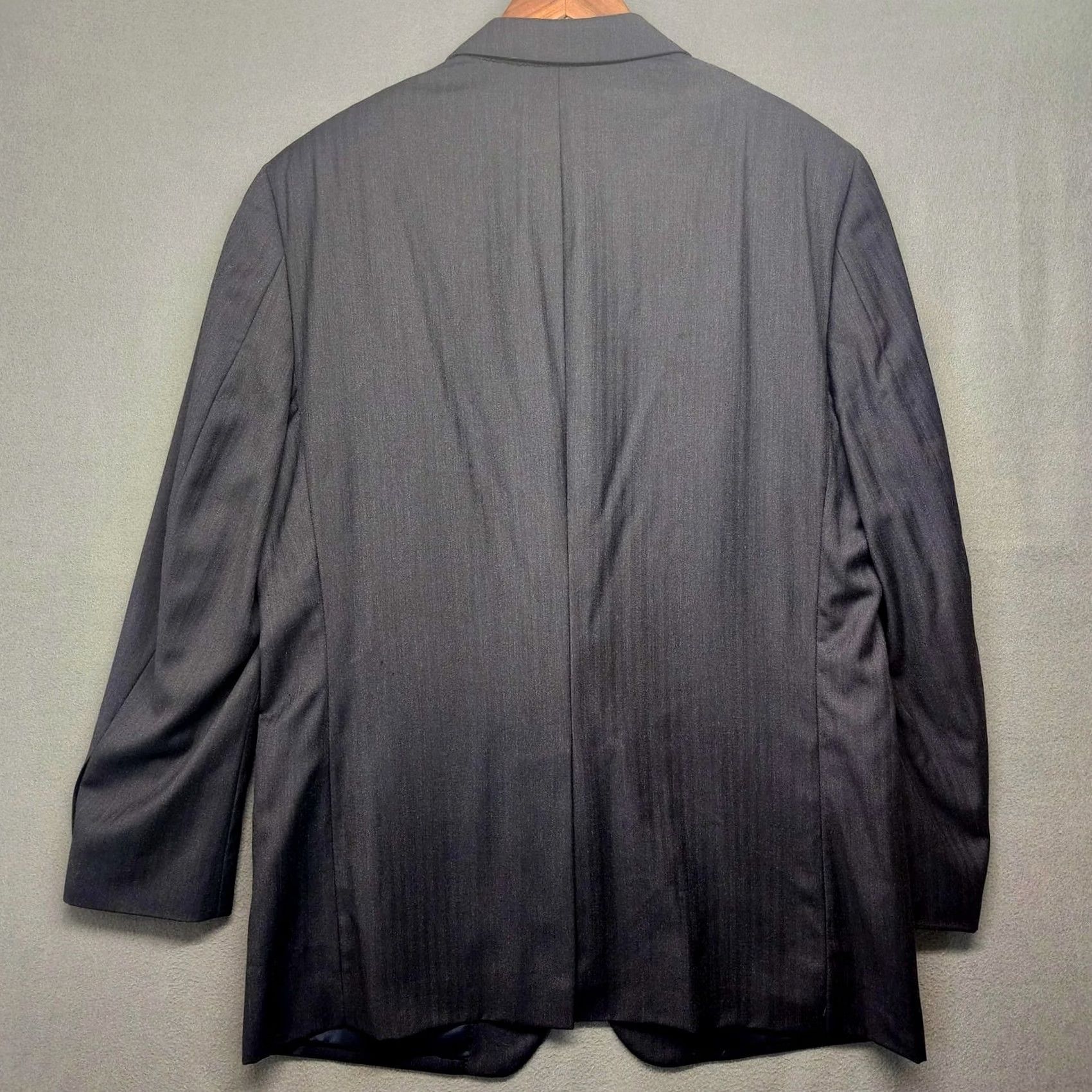Jos. A. Bank Jos A. Bank Mens Suit Navy Blue 100% Wool Jacket 44L Pants 38x30 Pleated Cuffed Wool Suit Set Mens Formal Business 2 Piece 44L 38x30 Navy Blues Size 44R - 4 Thumbnail