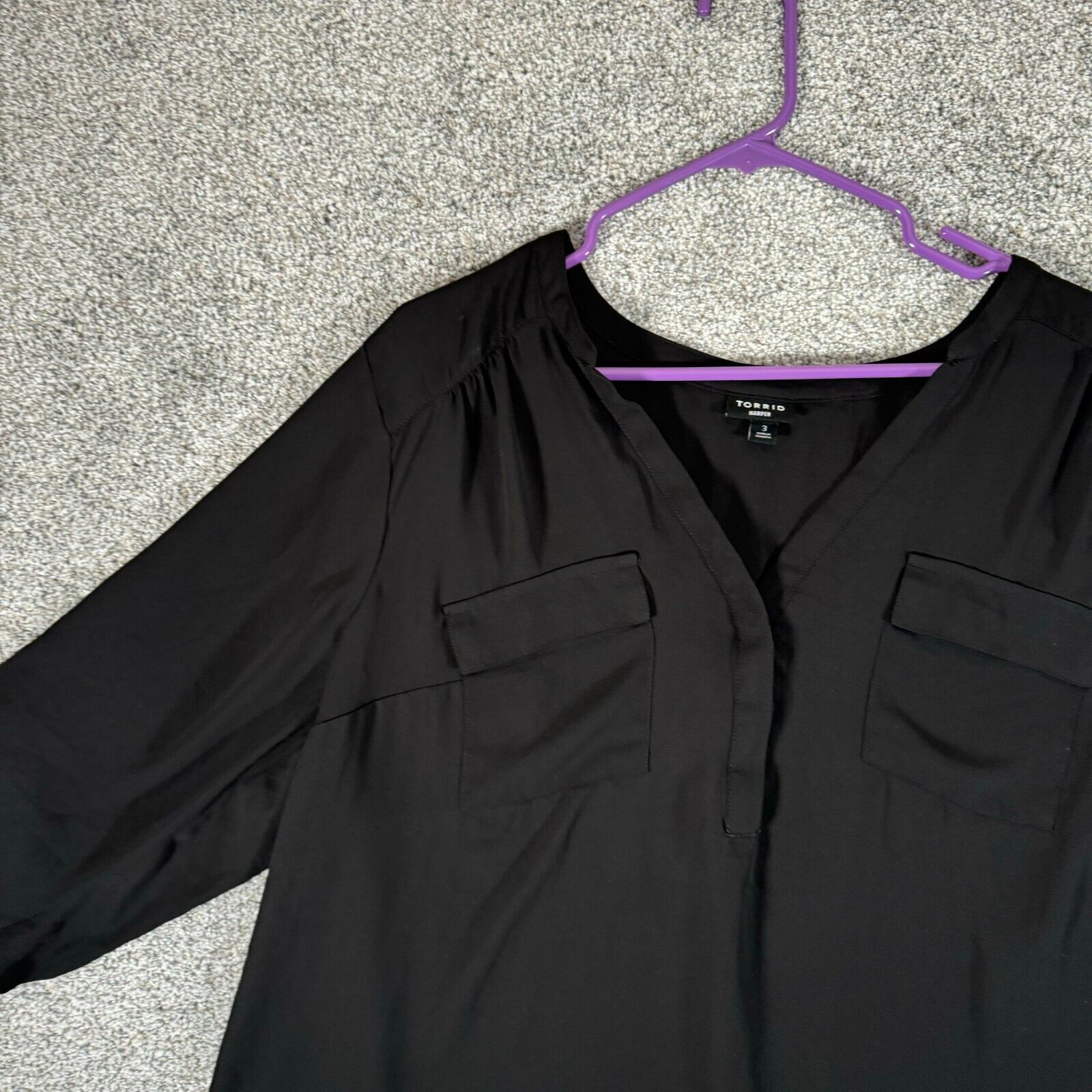 Other Torrid Harper Semi Sheer Top 3X Plus Hi-Lo Roll Tab Witchy Size 3XL / US 20-22 - 3 Thumbnail