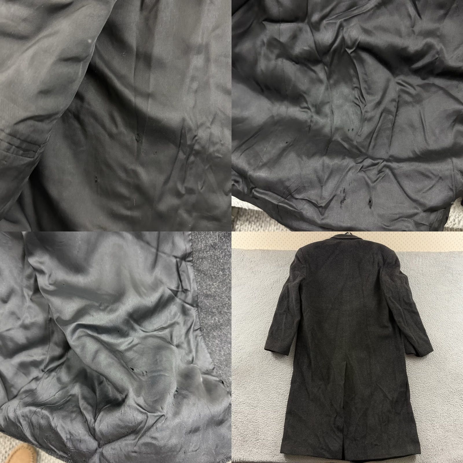 Vintage Nino Cerruti Coat Men 46L Gray Trench Wool Cashmere Blend Overcoat Double Breast Long Solid Notch Lapel Six-Button Jacket Front Style DP Size US S / EU 44-46 / 1 - 9 Thumbnail