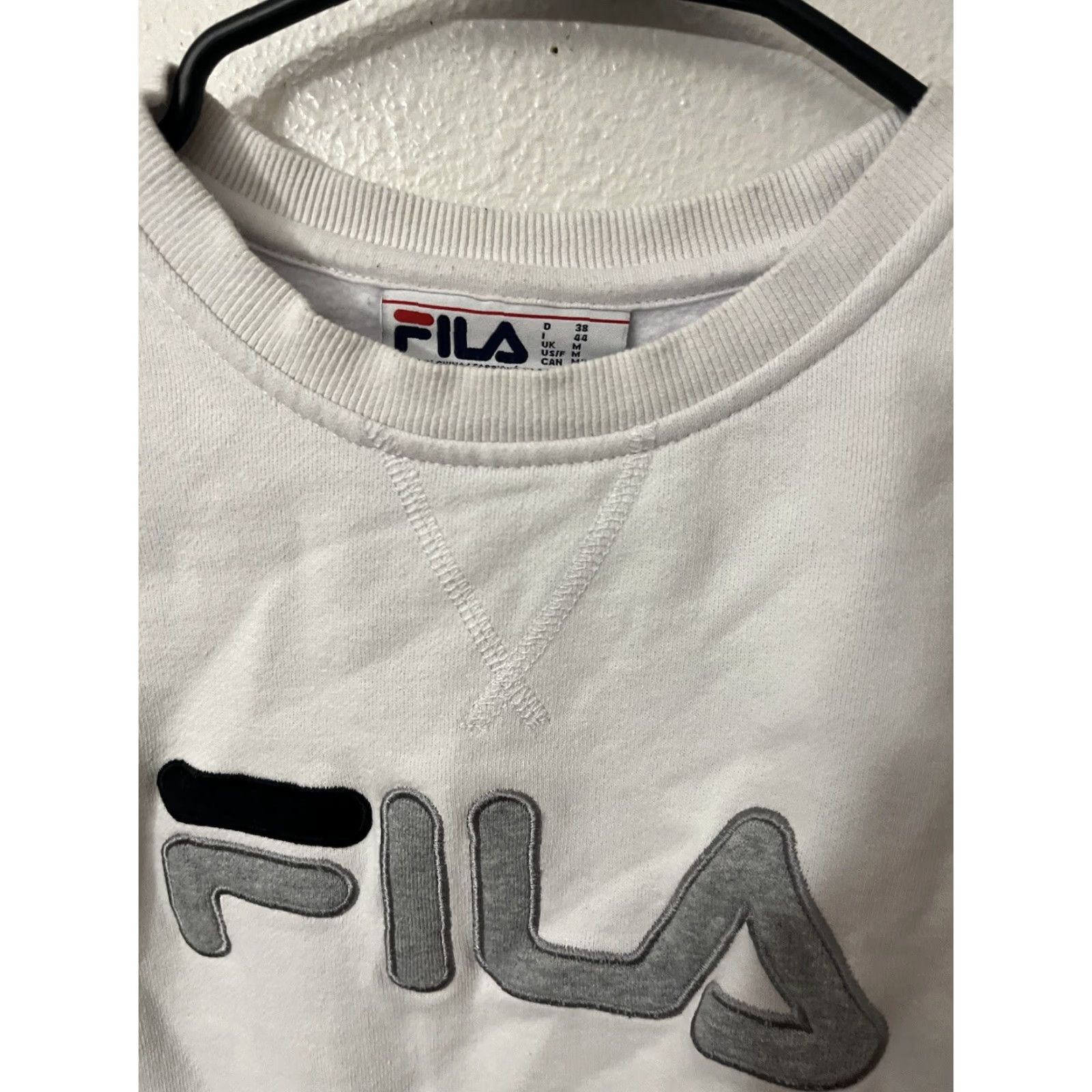 Fila FILA Sweatshirt White Knit Logo Pullover Crew Neck Casual Size M Adults Unisex Regular Long Sleeve 90s Vintage No Size M / US 6-8 / IT 42-44 - 2 Thumbnail